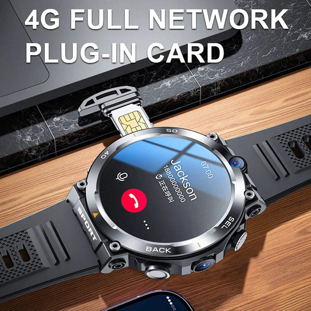 4G LTE Smart Watch 2025 Android Os GPS Video Voice Wi-Fi Call Messaging HD Dual Cameras 4G Sim Card Call WIFI Men'S Smartwatch