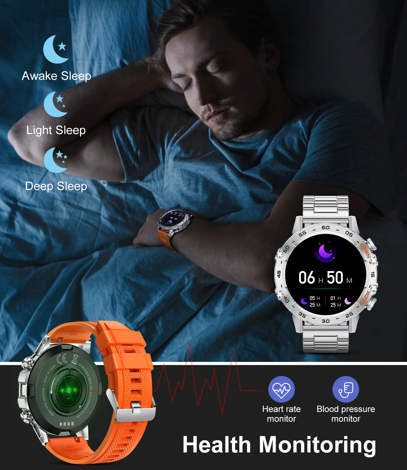 Montre intelligente de sport de plein air pour homme