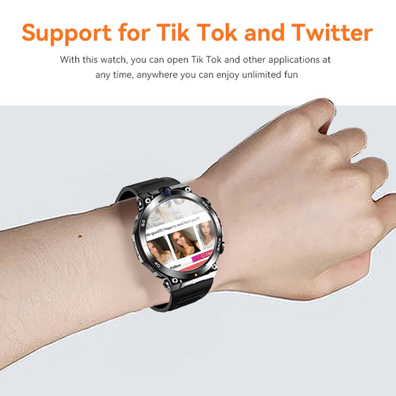 4G LTE Smart Watch 2025 Android Os GPS Video Voice Wi-Fi Call Messaging HD Dual Cameras 4G Sim Card Call WIFI Men'S Smartwatch